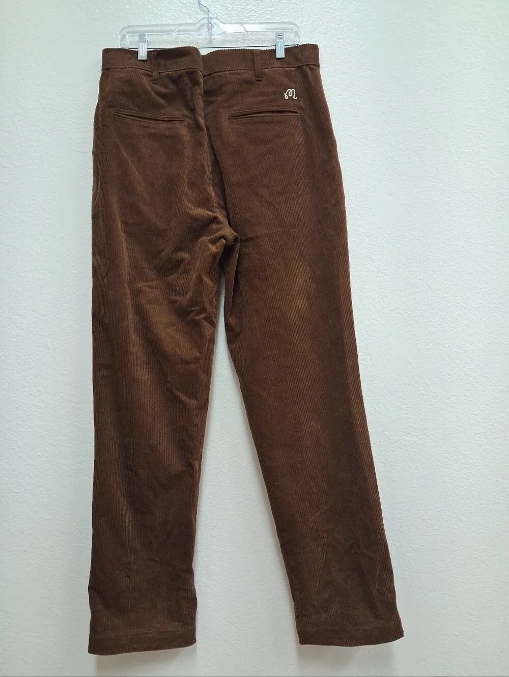 Malbon Golf Brown Corduroy Pants Mens 32X32 Embroidered Logo Straight Leg